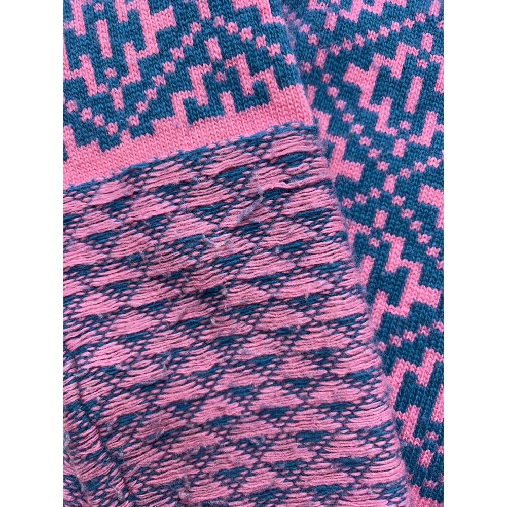 J.CREW Sweater Womens Small Pink Cashmere Geometric Crewneck Knit Pullover - Picture 7 of 13